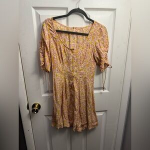 Free People Pink and‎ Yellow Floral Dress